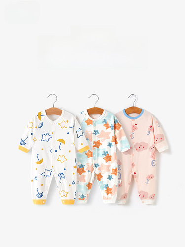 Baby Bodysuit Category A Pure Cotton Girls Spring Outfit Cute Boys Boneless Hoddie Ins Style Sleepwear Spring and Autumn