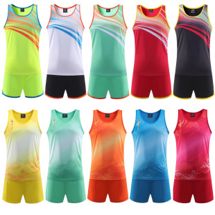 Track and Field Suit Men's and Women's Marathon Running Vest Student Dash Physical Test Suit Quick-drying Sports Student Training Suit