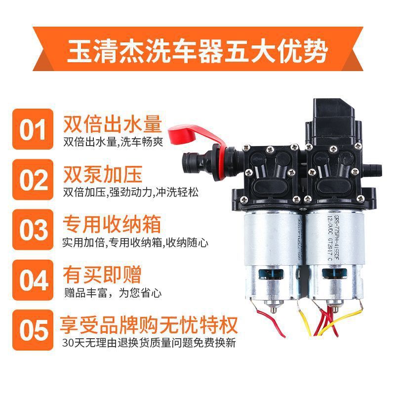 洗车家用高压智能洗车机车载12V水泵便携式两用双泵清洗水枪|undefined