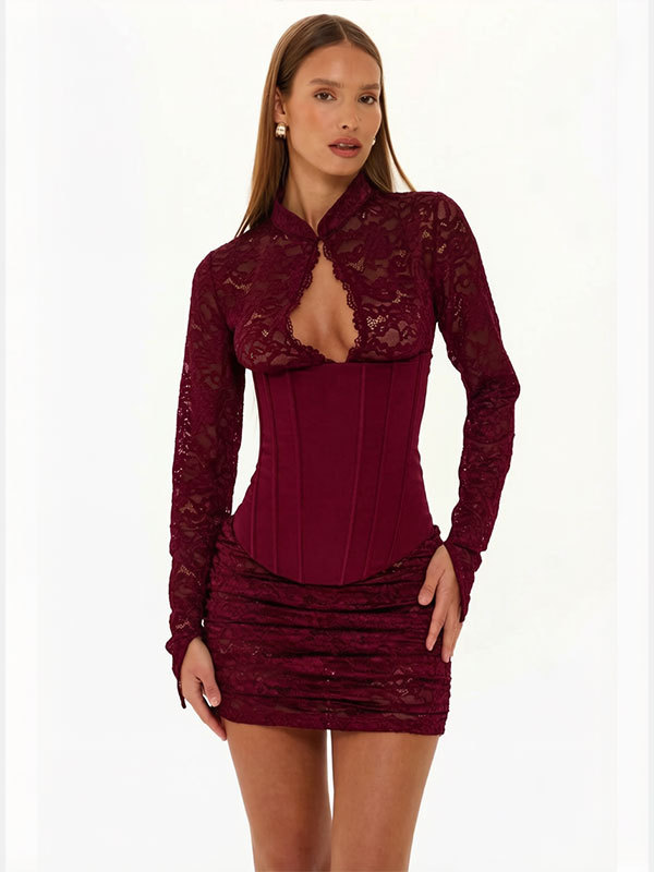 2026 estilo europeo y americano transfronterizo nueva moda sexy encaje hueco cheongsam hebilla delgada bolsas de caderas monjes cintura