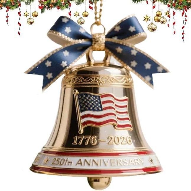 跨境新品250th Anniversary Bell Ornament250周年圣诞纪念钟饰|undefined