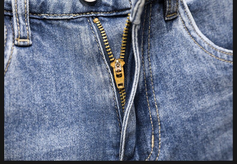 Men's Clothing Men's High End Light Luxury Printed Denim Shorts Style Slim Fit Summer Casual Pants Trendy Retro Five Point_mkmklike.com
