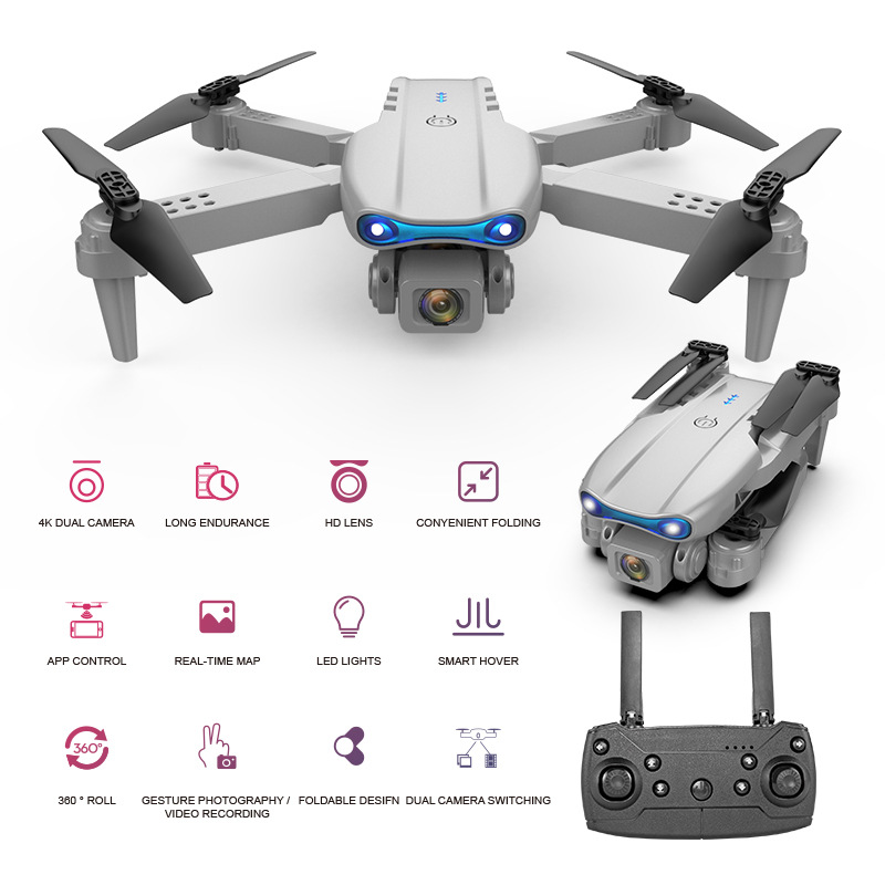 Cross-border E99PRO remote control obstacle avoidance K3 UAV HD aerial photography 4K dual camera stacked four-axis aircraft