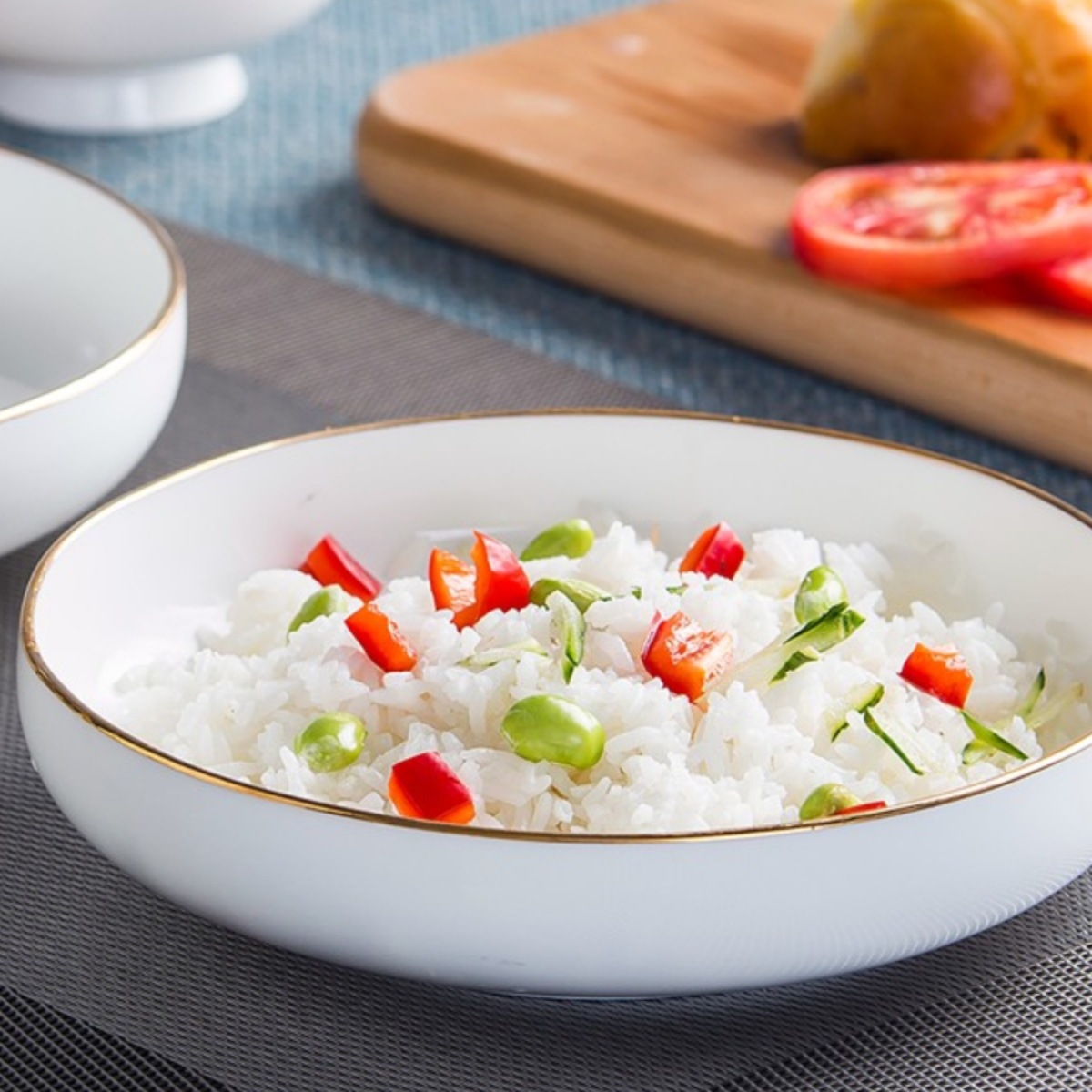 金边窝盘盘子陶瓷骨瓷白色日式餐具汤盘沙拉深盘菜盘碗骨小深瓷窝