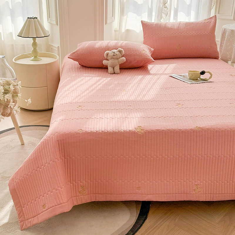Cotton quilted antibacterial sheet, set, increased thickness, 3 piece set