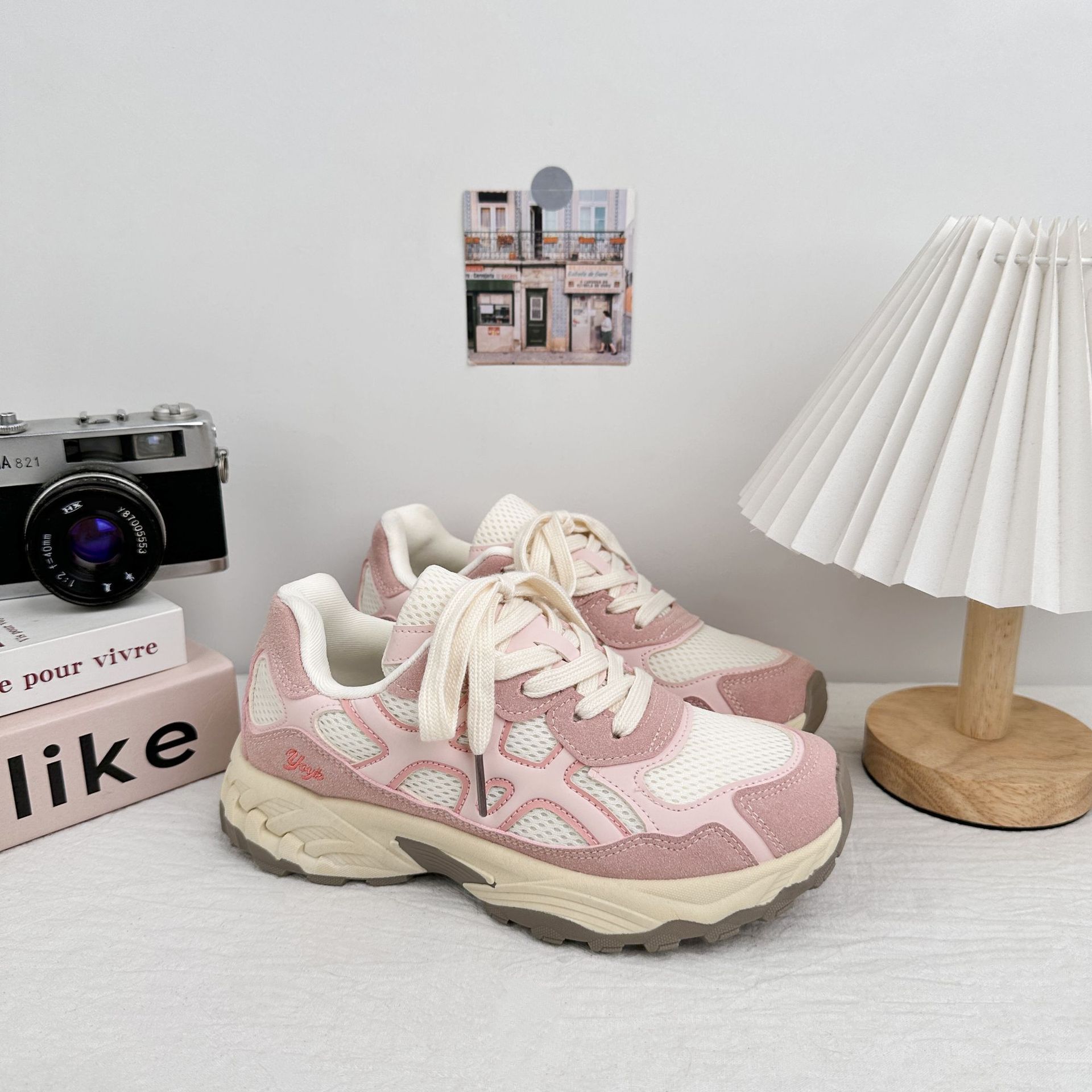 Zapatos de fondo grueso de larga onda para mujeres 2025 nuevos zapatos de otoño de mujer zapatos blancos casuales zapatos deportivos zapatos de skate