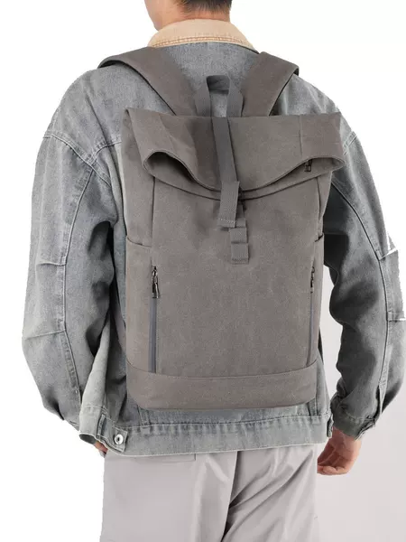 Cross-Border Amazon Backpack Wholesale New Casual Simple Canvas Computer Backpack Large Capacity College Student Bag