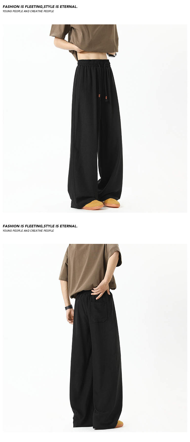 Herren Freizeithose Aus Eisseide Locker Sitzend Sommer Trend_voghion.com