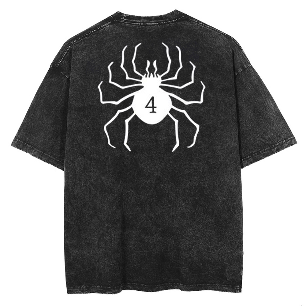 Harajuku anime print t-shirt men streetwearヴィンテージブラックts