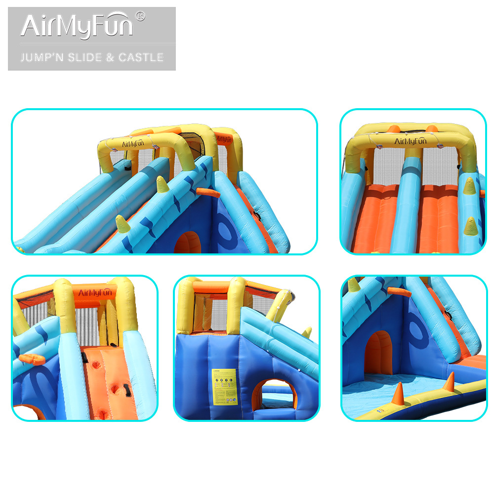 AMF| Pequeño castillo doméstico deslizante infláble infláble cama de salto infláble indoor chorro de agua castillo infláble juguete infantil