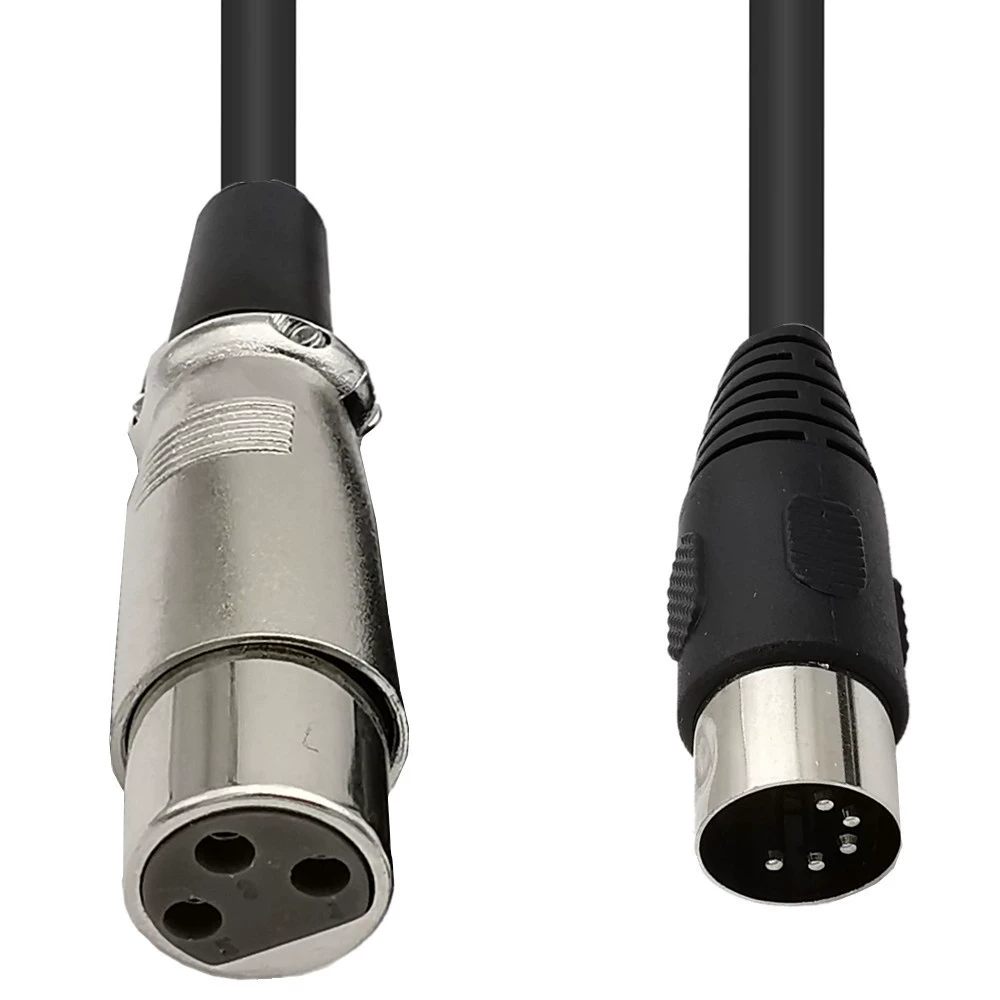 Кабель-адаптер: большой DIN 5PIN к XLR, материнская аудио-коннекторная связь MIDI к XLR