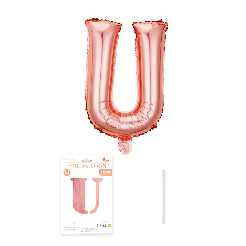 16 pulgadas alfabeto inglés tarjeta de papel independiente embalaje película de aluminio globo decoración de fiesta de cumpleaños diseño papel de aluminio globo al por mayor