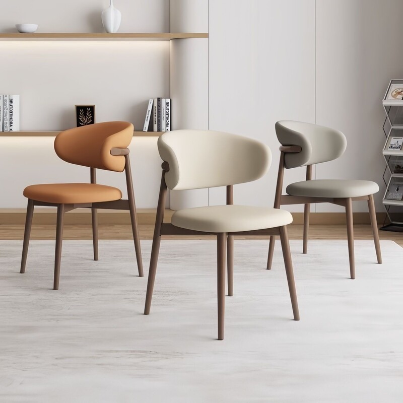 Imitation Solid Wood Dining Chair for Home Use, Modern Minimalist Office Chair, Nordic Restaurant Hotel Dining Chair, Backrest Chair, Leisure Chair