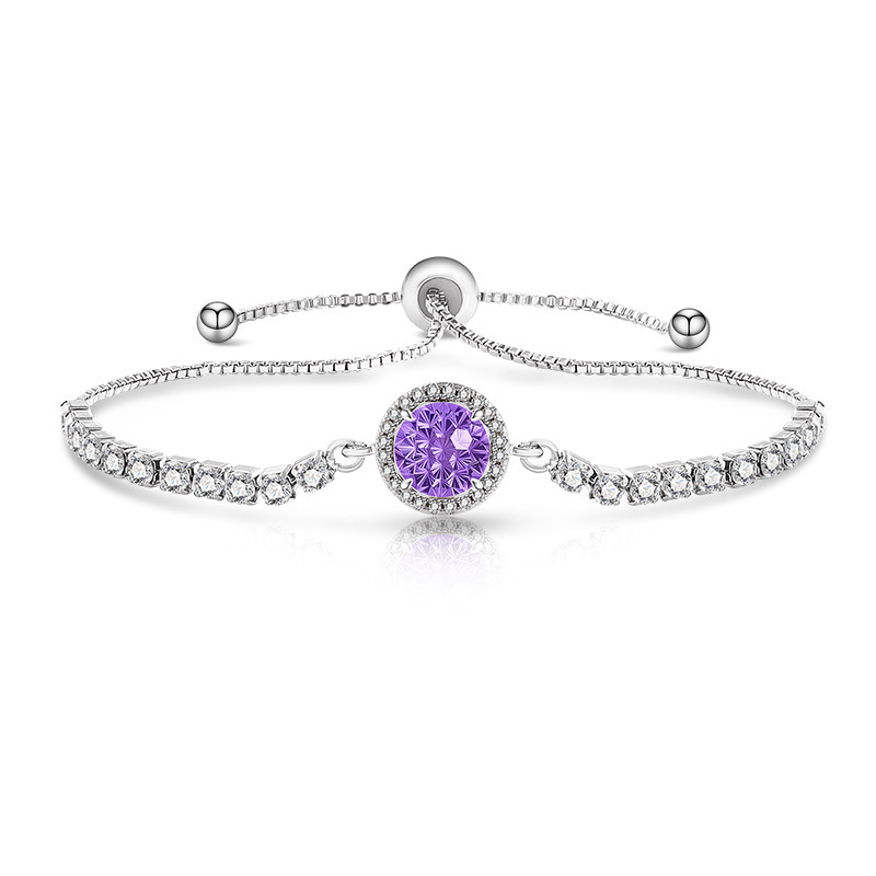 Fireworks Cut Bracelet High Carbon Diamond Inlaid Padparadscha Gold Plated Jewelry_voghion.com