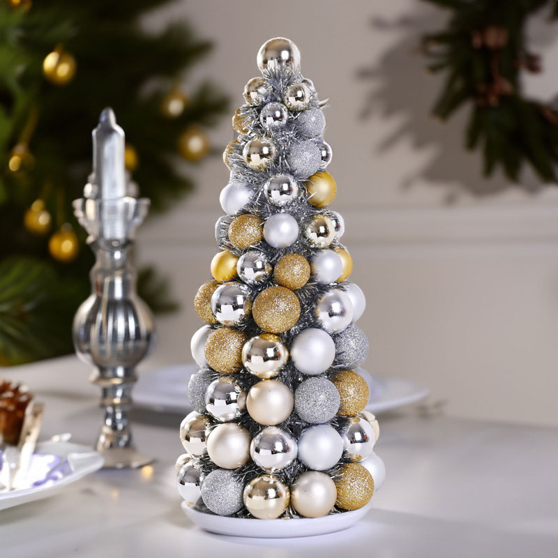 Christmas New Product Christmas Frame Small Ball Tree Family Christmas Decorations Christmas Creative Ornaments Plastic Balls