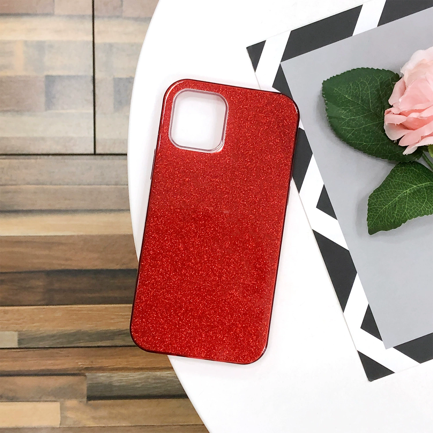 Phone case (Apple) compatible iPhone 6→16E, gradient glitter, glitter paper+TPU+PC