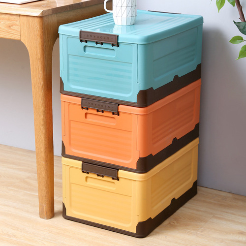 Foldable storage box student dormitory for books and clothes storage and organization plastic household storage box car