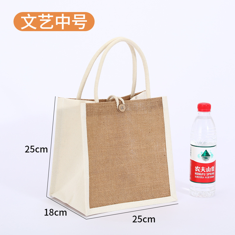 Bolsa de mano logotipo al por mayor moda para salir bolsas de almuerzo de estudiantes bolsas de almuerzo bolsas de regalo bolsas de lino bolsas de lona