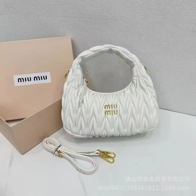 Miaomiu familia Qianjin, bolso de brazo, bolso de brazo Hobo, bolso de hombro, bolso de media luna portátil.