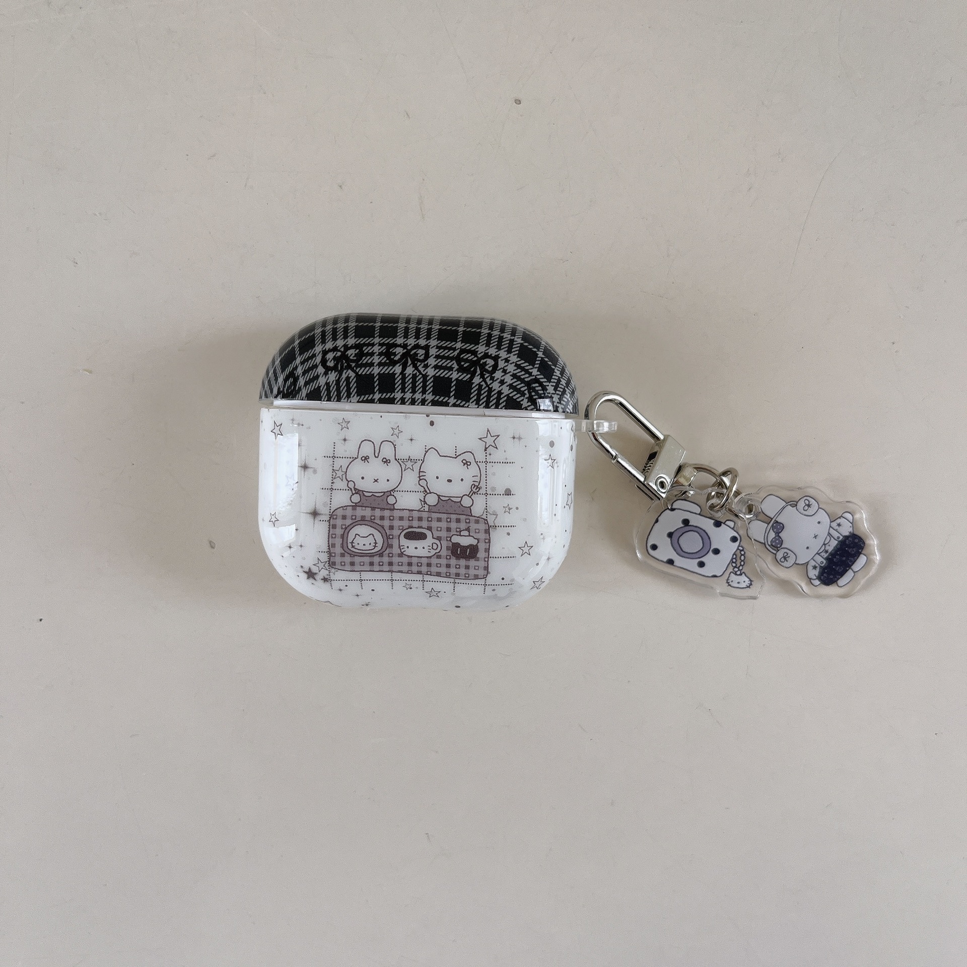 Lindo conejo estrella a cuadros simple para Apple 15ProMax funda para teléfono móvil 16Pro pareja 14/13 nuevo 16