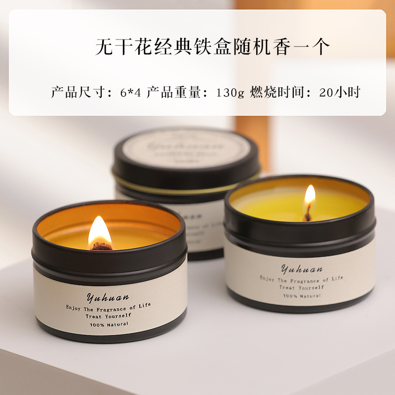 Energía de cristal de banano de hierro negro Yilan flores secas de banano de cera de flores para dormir en el hogar velas de fragancia de dormitorio