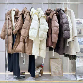莫卡欧2025冬日韩风格加厚羽绒服裤子石井批发尾货一手货源折扣