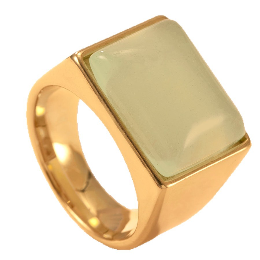 Anillo de acero de titanio transfronterizo europeo y americano de lujo ligero estilo palacio fundición cuadrado anillo de piedra natural joyería femenina de acero inoxidable