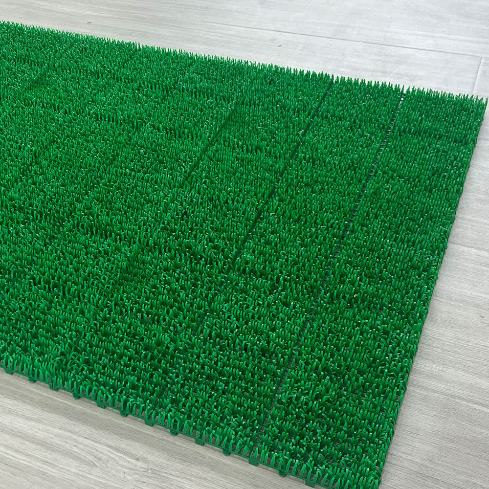 PE artificial turf mats for kindergarten decoration, outdoor green plastic grass interlocking mats