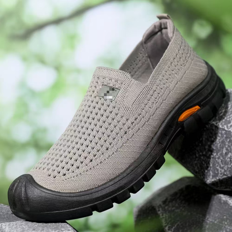 New Style Fly-Woven Breathable Hollow-Out Men's Low-Top Slip-On Casual Shoes, Mesh Dad Shoes, Breathable Sports Shoes for Men