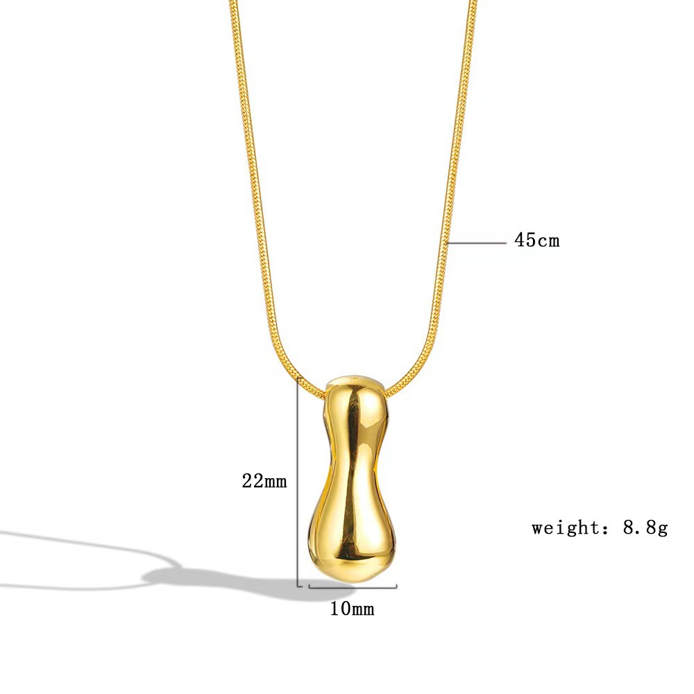 国境を越えたバルーンバブルぽっちゃり26文字ネックレスステンレス製本金メッキペンダントネックレス欧米卸売