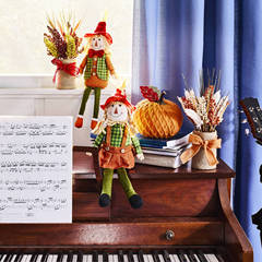 跨境新品感恩節坐姿稻草人擺件櫥窗桌面裝飾品豐收節秋色公仔