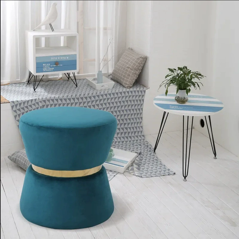 Изготовленный на заказ легкий роскошный диван табурет тканевый Табурет для смены обуви гостиная скамейка домашний туалетный столик туалетный табурет круглый Пирс для сидения оптом