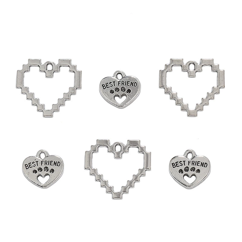 DIY ретро ювелирные аксессуары из цинкового сплава, подвеска в форме сердца, заводская прямая продажа, трансграничная горячая распродажа