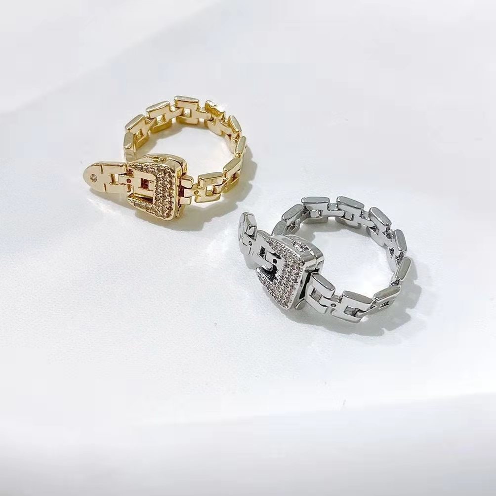 Fashion Snake Copper Plating Zircon Rings
