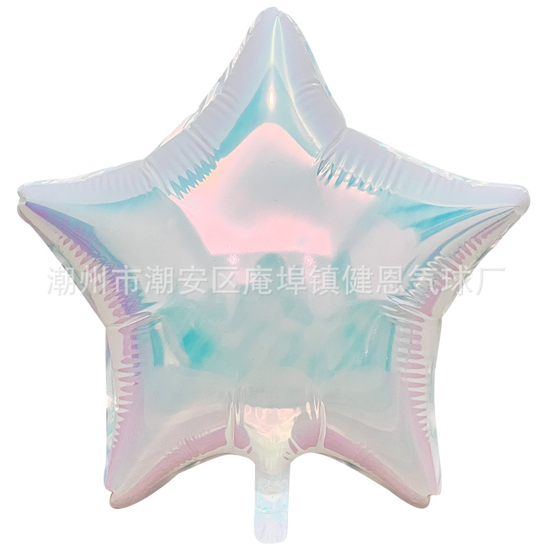 Colorido estrella de cinco puntas en forma de corazón redondo de 18 pulgadas, decoración de globos de película de aluminio arco iris, fiesta, globo de helio flotante de 32 pulgadas