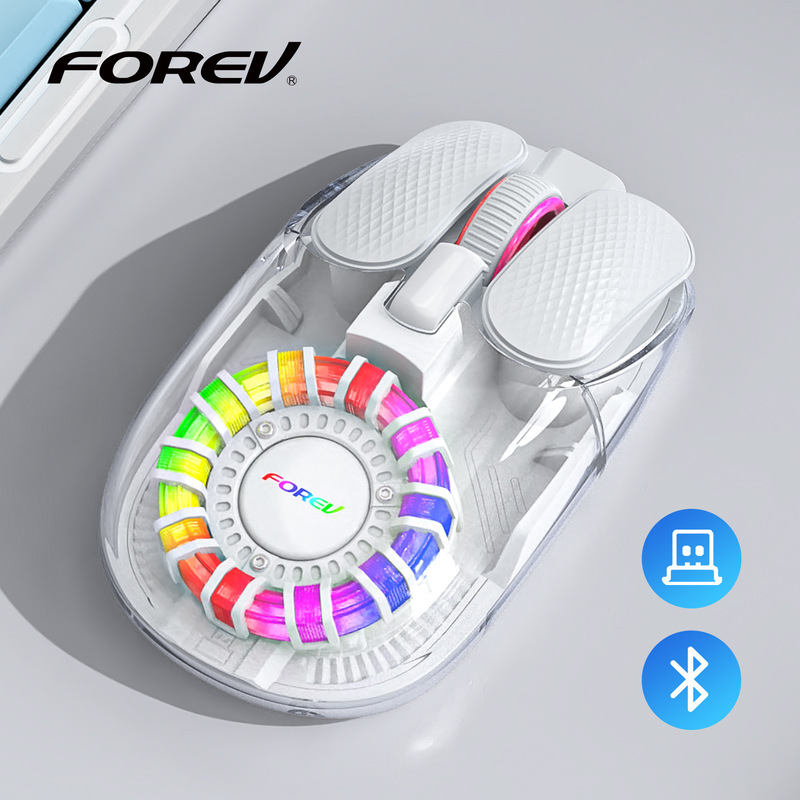 T9 リアクター ワイヤレス透明充電デュアル モード RGB 人間工学に基づいた Bluetooth マウス|undefined