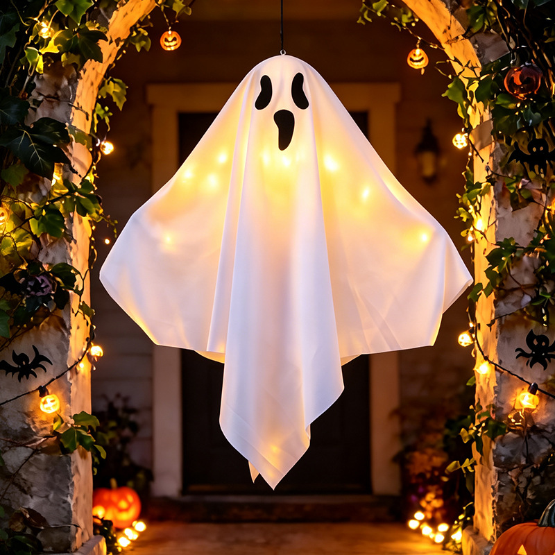 Transfronterizo Halloween LED iluminado fantasma decoración colgante fantasma chandelier horror patio props de Halloween