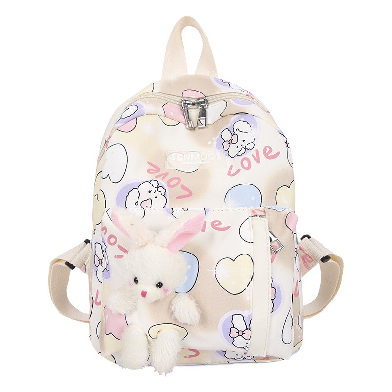 2024 nuevo kindergarten mochila de dibujos animados lindo conejito estudiante mochila de lona para niños Mochila pequeña y ligera