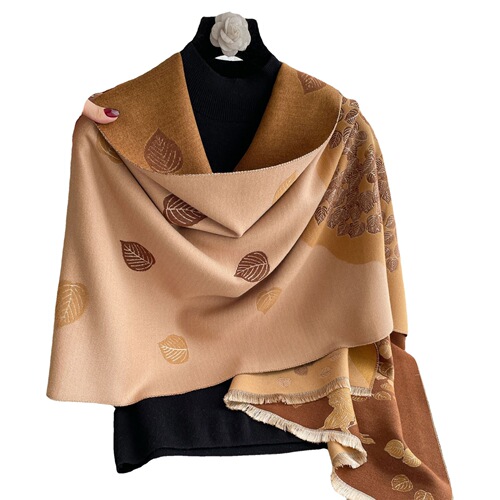  new autumn and winter air-conditioned room shawl European and American style imitation cashmere scarf for women double-sided two-color thickened windproof scarf