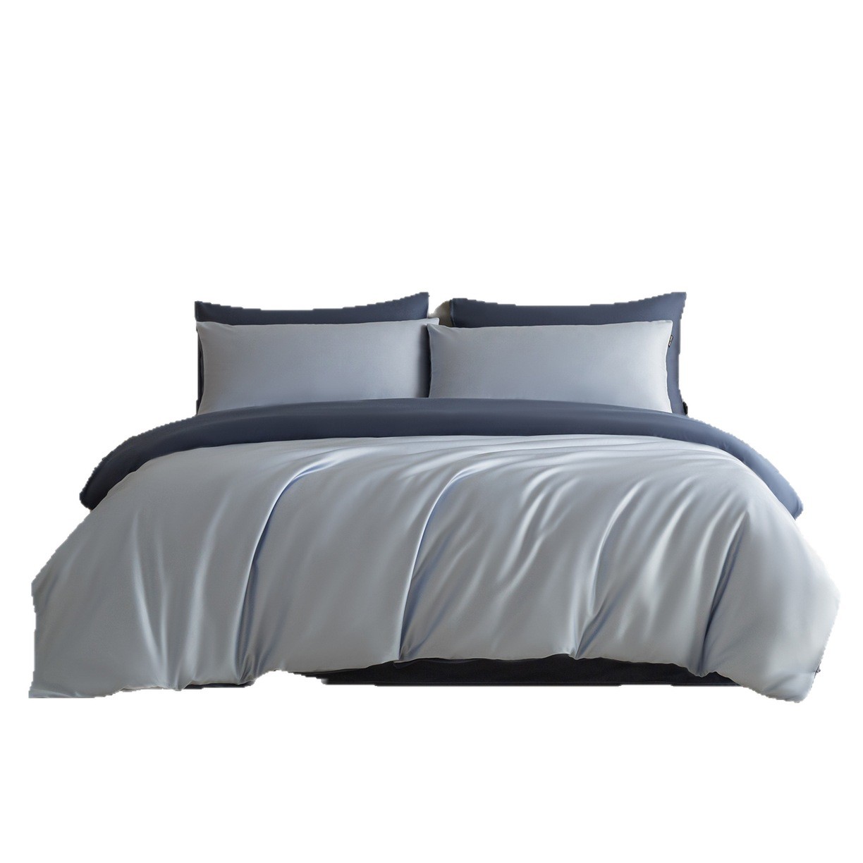 Satin Cotton Bedding Set Two-tone High Thread Count Pure Cotton_voghion.com