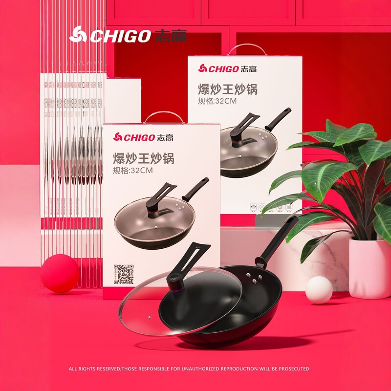 Zhigo Stir-Fry King 32cm Non-Coated Fine Iron Wok for Home Use, Compatible with Gas and Induction Cookers, Non-Stick Frying Pan Zhigo Stir-Fry King 32cm Non-Coated Fine Iron Wok for Home Use, Compatible with Gas and Induction Cookers, Non-Stick Frying Pan