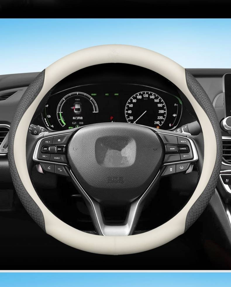 Dropshipping on Aliexpress Temu Car Steering Wheel Cover, Genuine Leather, Non-Slip, Wear-Resistant, Suitable for All Seasons, D-Shaped Handle Cover, Unisex