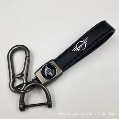 Leather Keychain Pendant Gift: Other Automotive Exterior Supplies - mini-matt-gunmetal-lambskin-hanging-clock