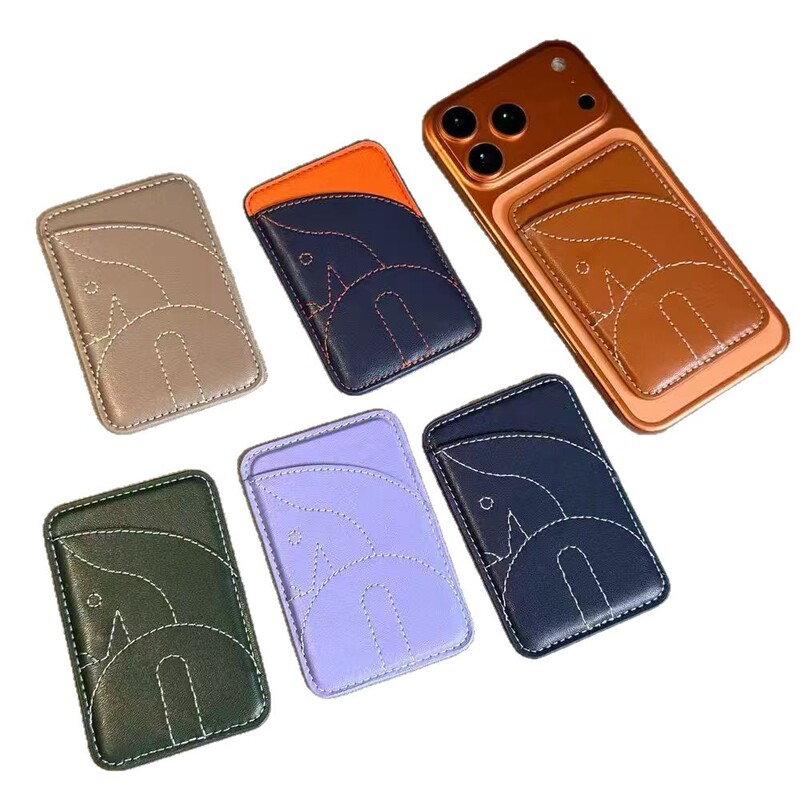 Embroidered Card Suitable for Apple Strong Magnetic Magsafe Card High-End Iphone17/16/15/14 Leather New