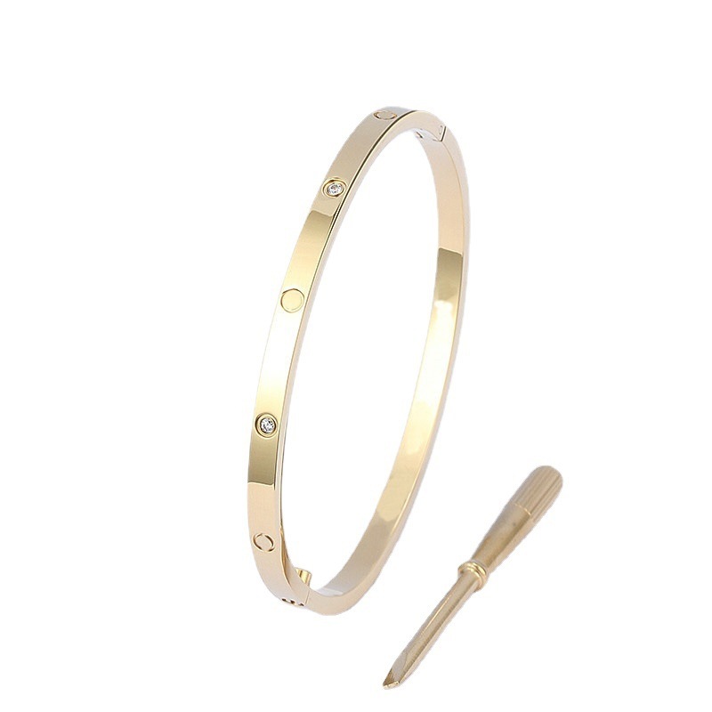 Destornillador tarjeta pulsera estrecha 18K oro rosa Eternal Ring hombres y mujeres no se desvanece pulsera de seis generaciones