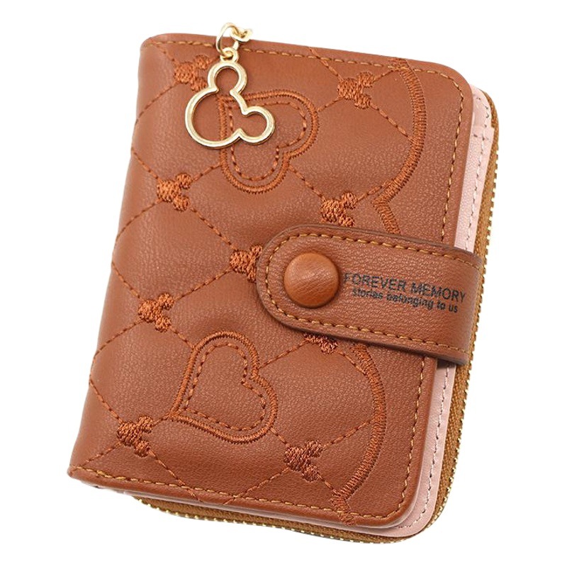 Personalizado de las mujeres cremallera corta hebilla cartera bolso monedero amor titular la tarjeta fábrica al por mayor