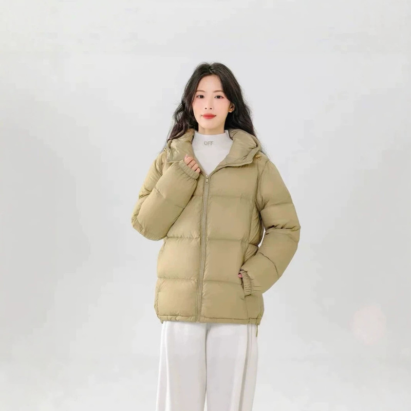 2026 Autumn/Winter New Korean Style Hooded Down Jacket for Women, Puffer Coat, Couple's Style, Thickened White Duck Down Coat, Winter Trend