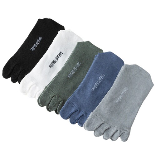 Toe socks men's thin striped breathable short cotton socks anti-athlete's foot and sweat-absorbent men's socks short cotton socks split toe cotton socks