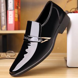 Cross-border Men's Leather Shoes British Business Dress Shoes Men's Youth Shine-on Lazy Work Shoes Casual Shoes