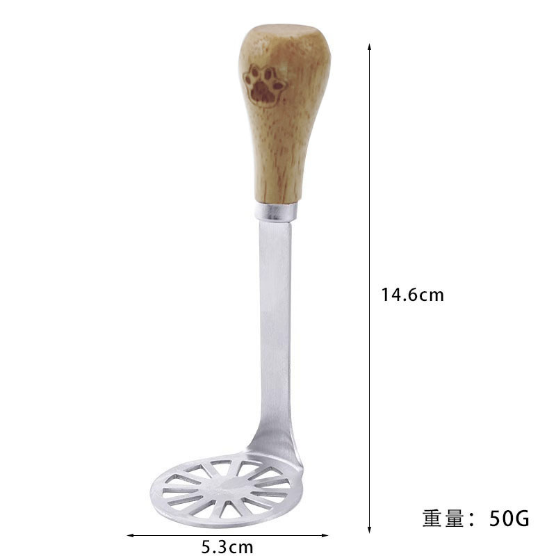 Prensador de papas de oso, herramienta de alimentos para bebés, huevo de acero inoxidable, triturador de papas vertical, cucharera de prensador de papas